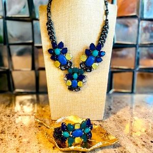 Stella & Dot Peacock Necklace and matching Bracelet